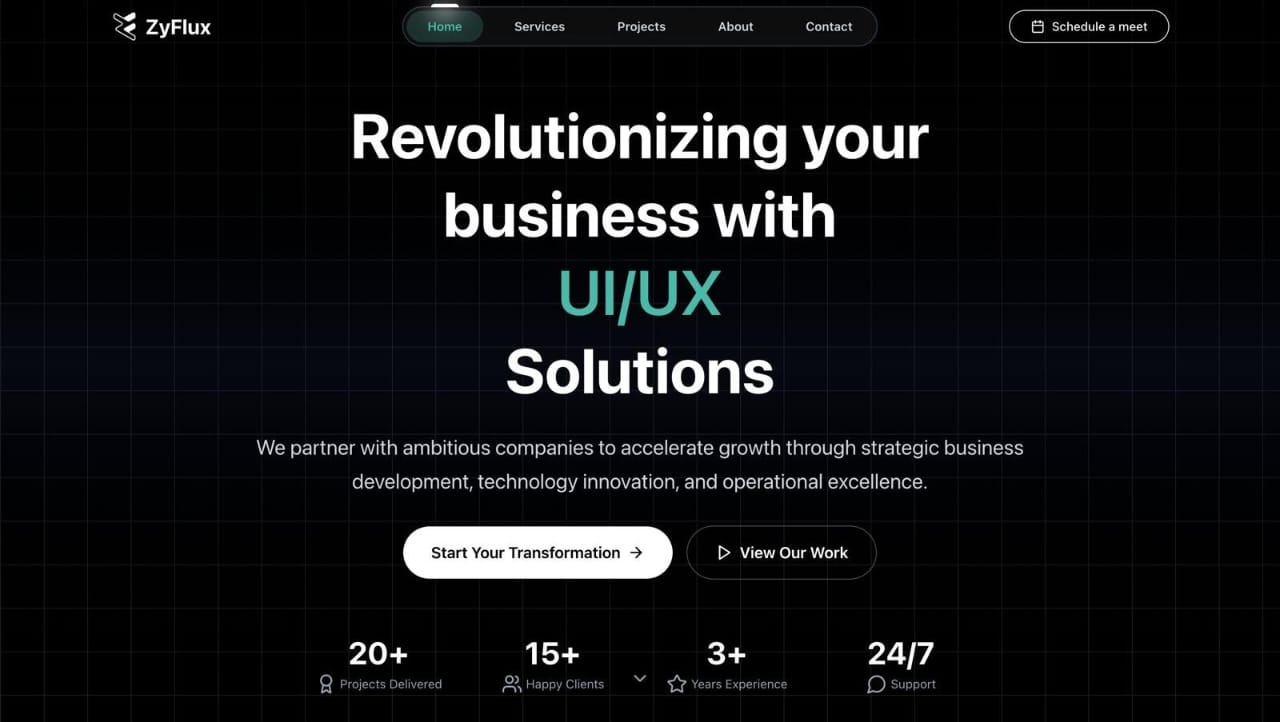 ZyFlux – Tech & AI Agency Website